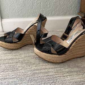 Size 36 (US 5.5) Jimmy Choo Phoenix Platform Espadrille Wedges
